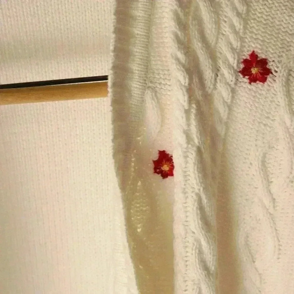 Liz Claiborne Lizsport m 100% Cotton knitted floral cardigans cottage sweater - Picture 3 of 16